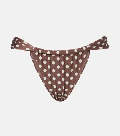 Montce Vivian Sandra Polka Dot Bikini Bottom In Brown