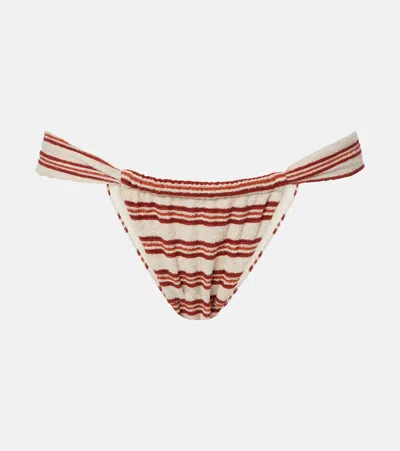 Montce Sandra Striped Bikini Bottoms In Brown