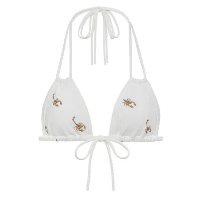 Montce Scorpion Euro Bow Bikini Top In White
