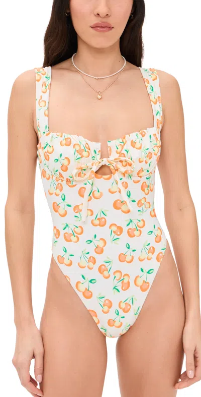 Montce Sherbet Cherry One Piece Cherry Sherbet In White