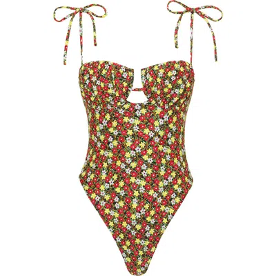Montce Sienna Petal One-piece Swimsuit In Brown