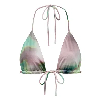 Montce Silk Dye Emma Triangle Bikini Top In Multi