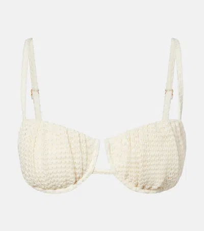 Montce Simonette Knitted Bikini Top In White