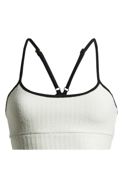 Montce Simple Rib Terry Bikini Top In Cream Terry Rib Black Binded