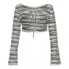 Montce Slub Knit Nia Long Sleeve Top In Multi