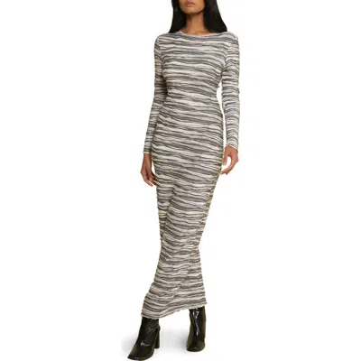 Montce Solidad Long Sleeve Cover-up Maxi Dress In Beige