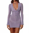 Montce Sophia Mini Cover Up Dress In Lavender Crochet In Purple