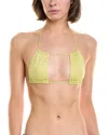 Montce Brasil Halter Bikini Top In Limon Sparkle In Green