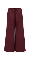 Montce Sporty Drawstring Wide-leg Pant Maroon