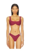 Montce Sporty Kaia Bikini Top In Burgundy