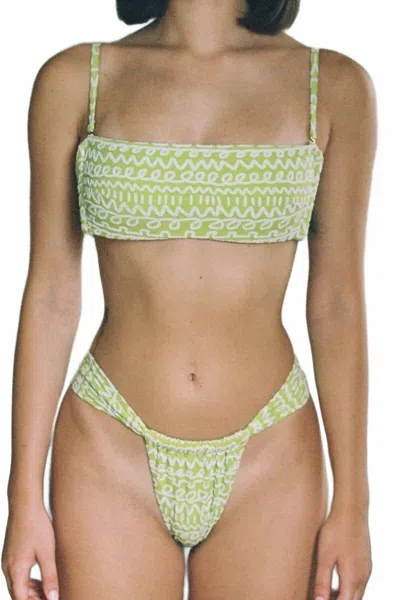 Montce Summer Strapless Bikini Top In Lime Icing In Green