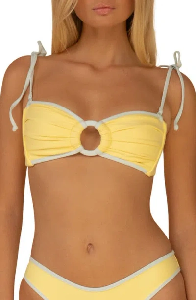 Montce Sunshine Binded Tori Ties Bandeau Bikini Top In Yellow