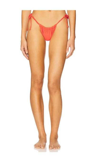 Montce Swim Brasil Scrunch Bikini Bottom In Orange