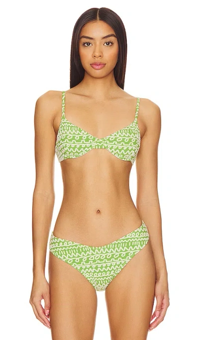 Montce Swim Dainty Bikini Top In Lime Icing