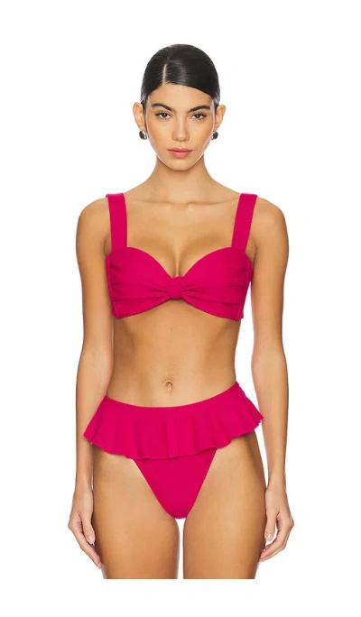 Montce Swim Hayden Bikini Top In Raspberry