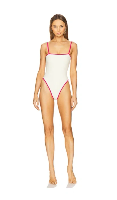 Montce Swim Jacelyn One Piece In Cream & Raspberry