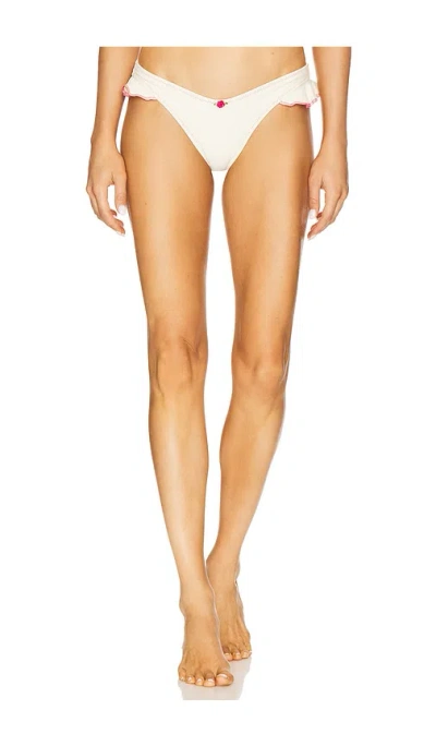 Montce Swim Kelly Bikini Bottom In Cream & Raspberry
