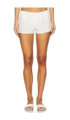 Montce Low Rise Drawstring Short In Cream & Raspberry