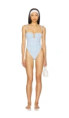 Montce Petal One Piece In Peri Micro Gingham