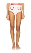 Montce Swim Polly Bikini Bottom In Cream & Raspberry