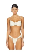 Montce Swim Rosa Devin Bikini Top In Oat Texture