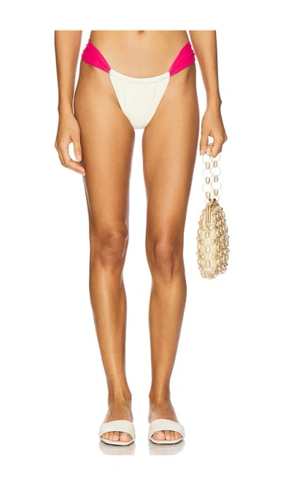 Montce Swim Sandra Bikini Bottom In Cream & Raspberry