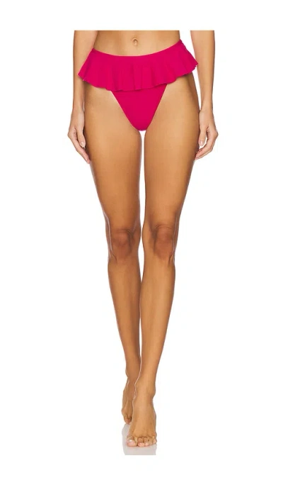 Montce Swim Tamarindo Ruffle Bikini Bottom In Raspberry