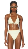 Montce Triangle Ties Variation Bikini Top In Buttercream Rib