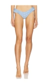 Montce Swim Uno Ruffle Bikini Bottom In Peri Micro Gingham