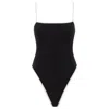 Montce Swim Women's Black Cream Binded Terry Rib Jacelyn One-piece In Black