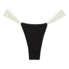 Montce Swim Women's Black Cream Binded Terry Rib Sandra Bikini Bottom In Black