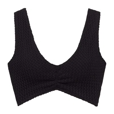 Montce Swim Women's Black Crochet Kim Variation Bikini Top
