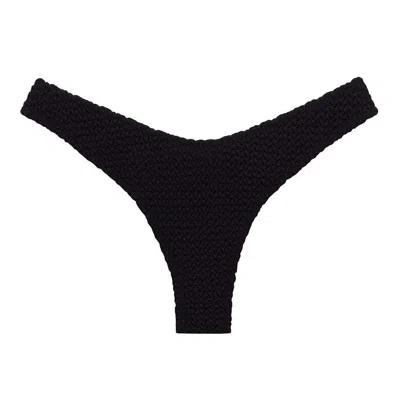 Montce Swim Women's Black Crochet Lulu Zig Zag Stitch Bikini Bottom