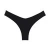 Montce Women's Black Rib Lulu Bikini Bottom In Black