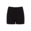 Montce Black Rib Micro Bike Short In Black/white