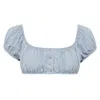 Montce Women's Blue Light Denim Bandita Bikini Top In Blue