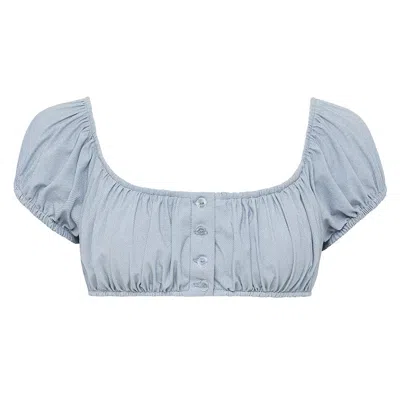 Montce Swim Women's Blue Light Denim Bandita Bikini Top