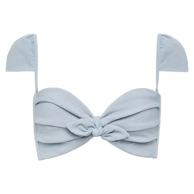 Montce Swim Women's Blue Light Denim Cabana Bikini Top