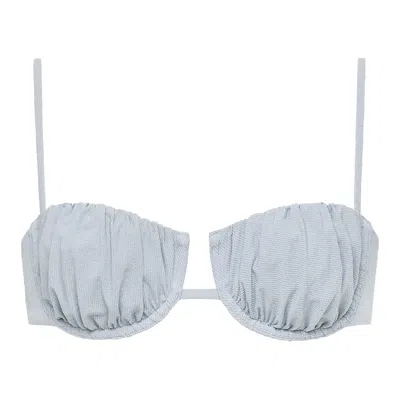 Montce Swim Women's Blue Light Denim Petal Bikini Top