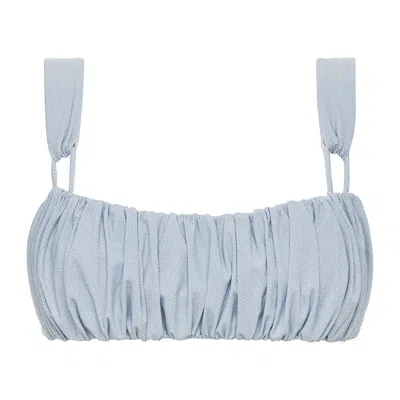 Montce Swim Women's Blue Light Denim Victoria Bikini Top