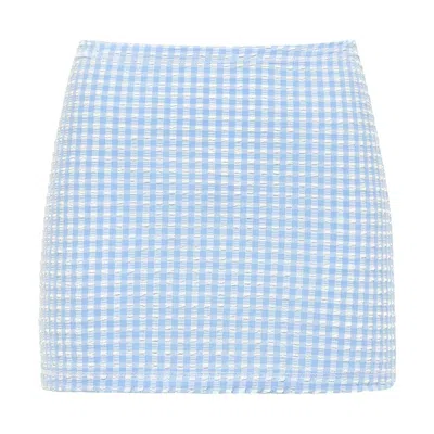 Montce Women's Blue Peri Micro Gingham Micro Skirt