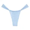 Montce Women's Blue Peri Micro Gingham Sandra Bikini Bottom In Blue