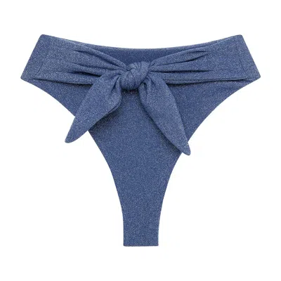 Montce Swim Women's Blue Sky Sparkle Paula Tie-up Bikini Bottom