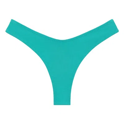 Montce Swim Women's Blue Teal Added Coverage Lulu Zig-zag Stitch Bikini Bottom