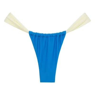 Montce Swim Women's Blue / White Asul Cream Binded Sandra Bikini Bottom In Blue/white