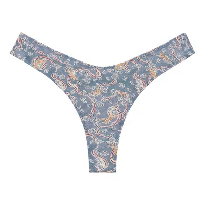 Montce Women's Blue / White Cupid Lulu Zig-zag Stitch Bikini Bottom In Blue/white