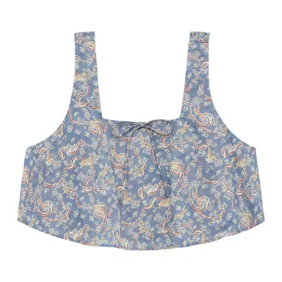 Montce Swim Women's Blue / White Cupid Square Neck Crop Top In Blue/white