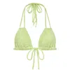 Montce Women's Green Avo Floral Euro Bow Bikini Top In Green