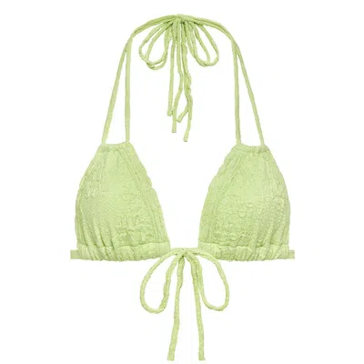 Montce Swim Women's Green Avo Floral Euro Bow Bikini Top