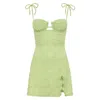 Montce Swim Women's Green Avo Floral Petal Short Slip Dress